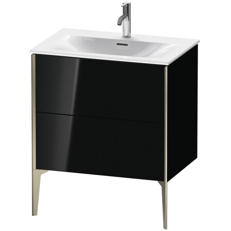 Duravit Xviu Floor Standing Vanity Unit Black High Gloss XV43010B140